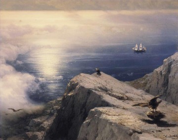  Coastal Art - Ivan Aivazovsky a rocky coastal landscape in the aegean mountain